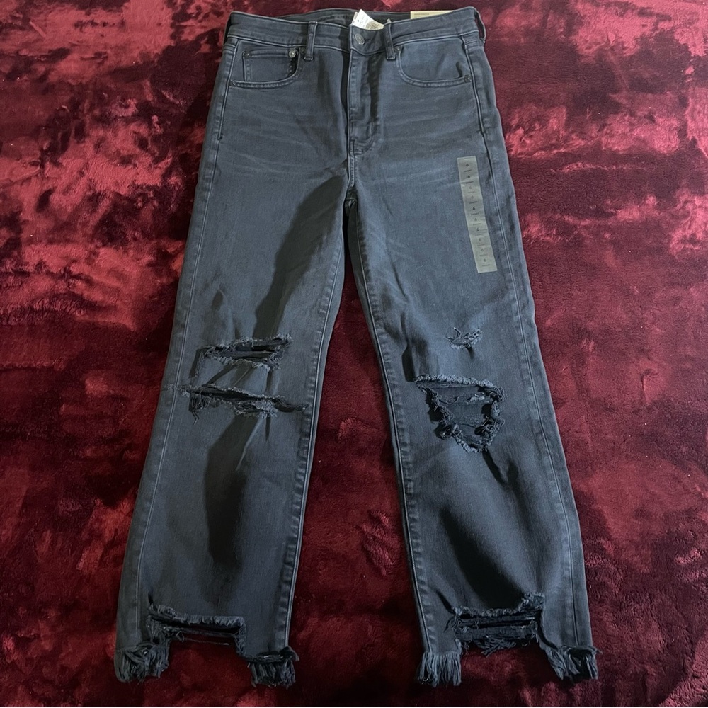 American Eagle 🦅 Outfitters Distressed Black Jeans 6
